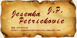 Jesenka Petričković vizit kartica